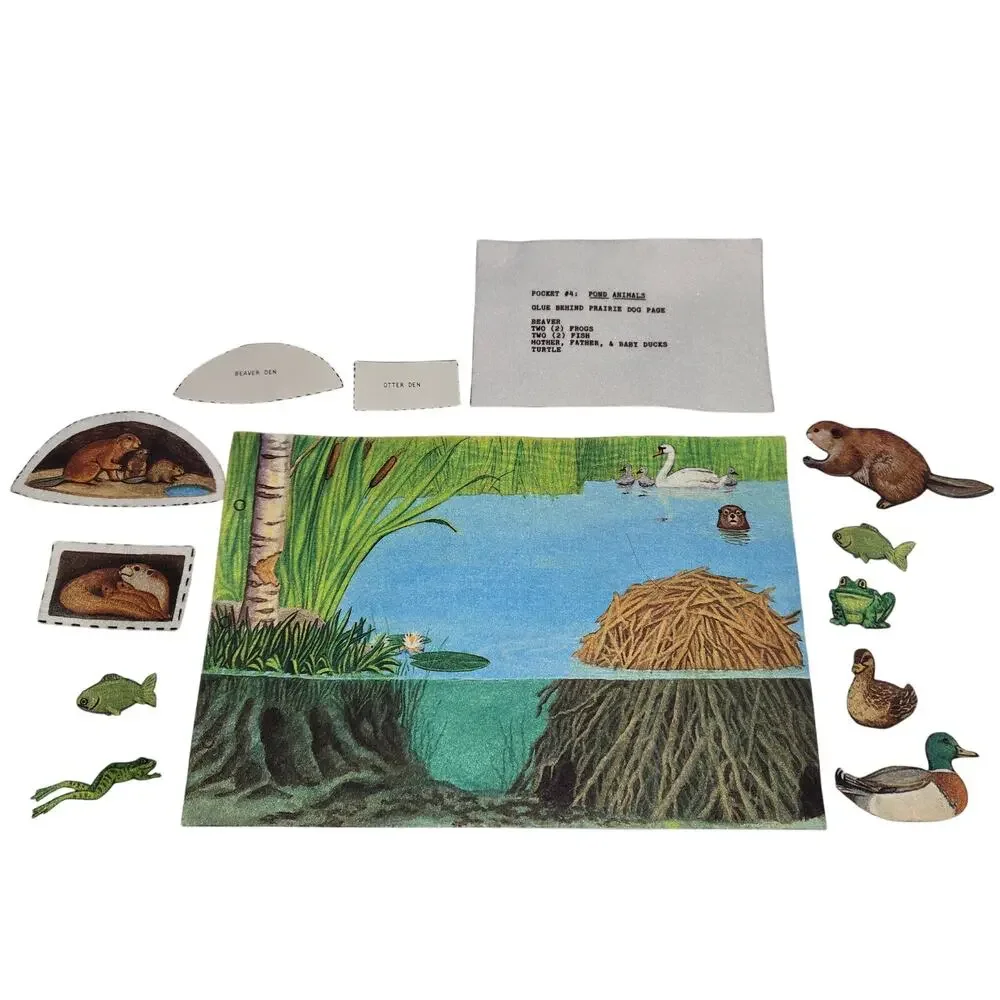 Unfinished Fabric Quiet Flannel Board Activity Book Animal Habitats Farm‎ 125+
